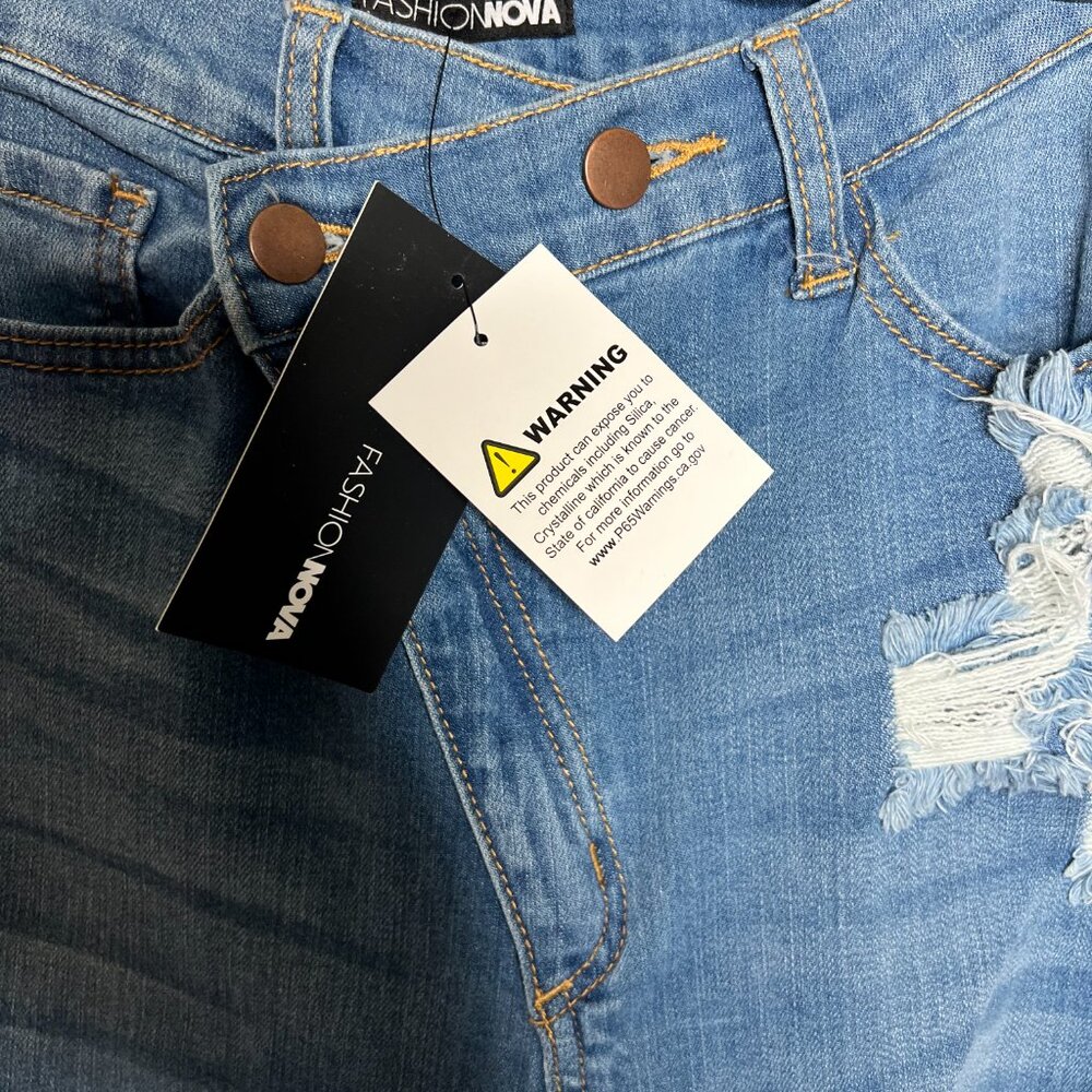 NWT! Fashion Nova "Don't Get Crossed Over Slouch Fit" High Rise Jeans Size 7 - Picture 10 of 15